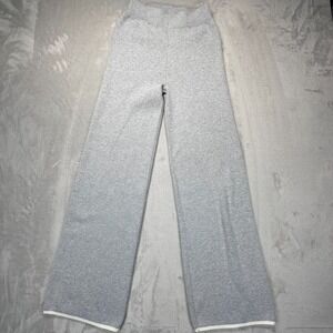 Hippie Rose Knit Pants Womens XS Heather Grey Wide Leg Rayon Casual Pull On